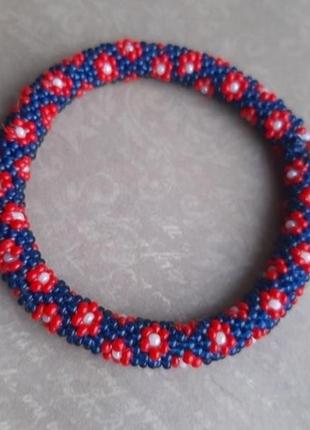 Браслет цвет бисер чешс бижутер бохо ручн hand made вязан красн boho жгут этно лариат