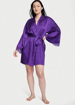 Сатиновый халат victoria's secret satin kimono5 фото