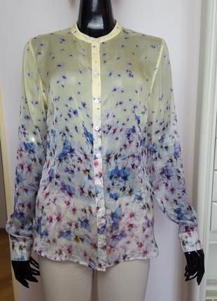 Шёлковая блуза в цветочный принт1 фото