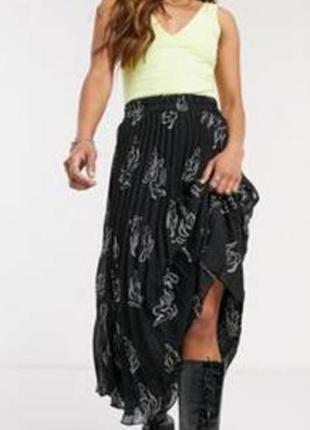 Юбка плісе довжини міді плісірована спідниця  monki