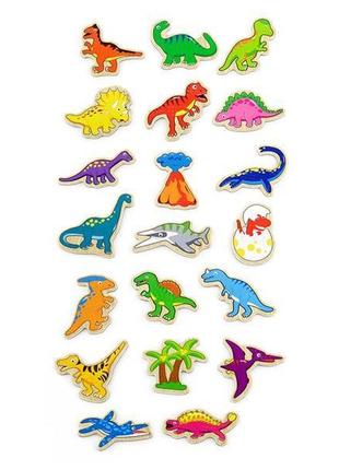 Набір магнітів viga toys динозаври, 20 шт. (50289) ss