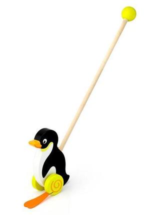 Деревянная каталка viga toys пингвинчик (50962) ll