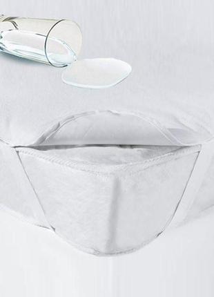 Наматрасник водонепроницаемый трикотажный на резинке по углам140х200см 136558