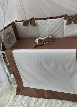 Комплект постельного белья baby comfort royal baby коричневый 8 элементов ll2 фото