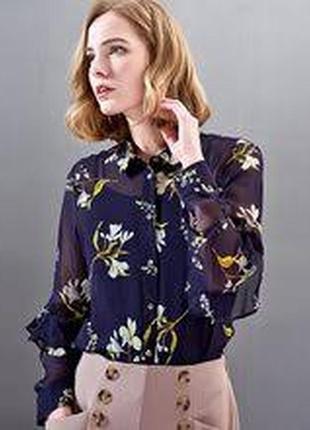 Красива блузка сорочка в квіти h&m