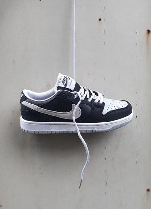Nike sb dunk pro кроссовки кожаные, черно-белые 36-45р