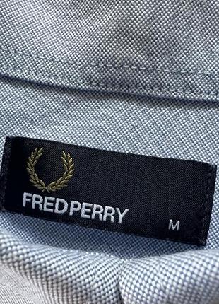 Мужская хлопковая рубашка с длинным рукавом fred perry5 фото