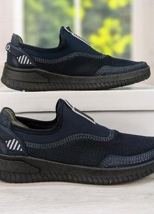 Кросівки підліткові для хлопчика dago style сині із сіткою 5045