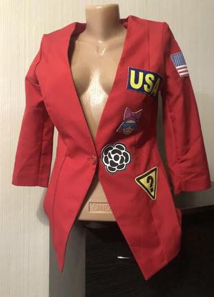 Красный модный пиджак1 фото