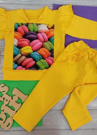 Костюм двунитка с рюшами для девочки