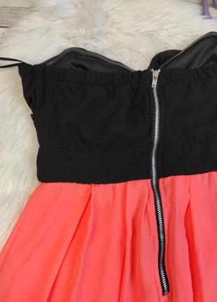 Женское коктейльное платье tally weijl чёрное с оранжевым гипюр с подкладом размер 46 м5 фото