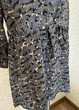 Шовкове плаття у військовий принт max&moi paris4 фото