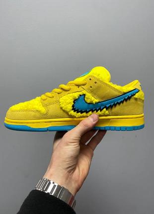 Nike sb dunk low x grateful dead bears opti yellow6 фото