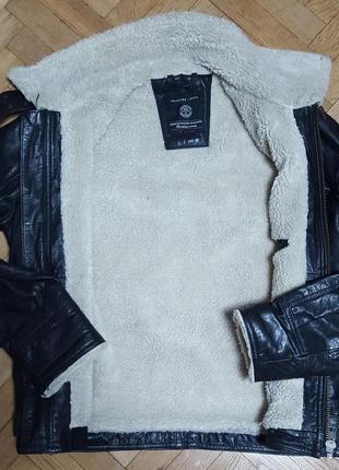 Зимняя кожаная куртка selected/jeans3 фото