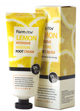 Інтенсивний зволожувальний крем для ніг farmstay lemon intensive moisture foot cream