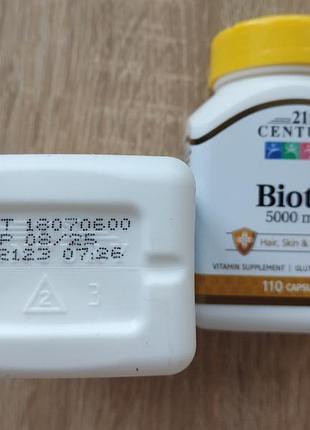 Біотин для волосся, биотин для волос, 5000 mcg, 110 шт, 21st century, сша5 фото