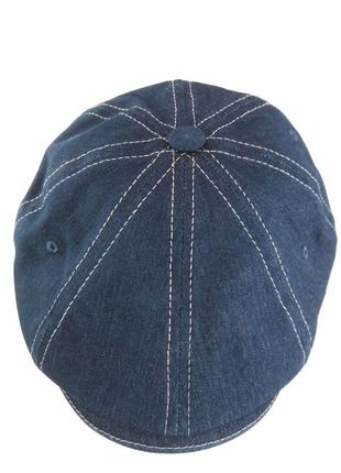 Джинсовая мужская кепка хулиганка восьмиклинка синяя весна лето большого размера3 фото