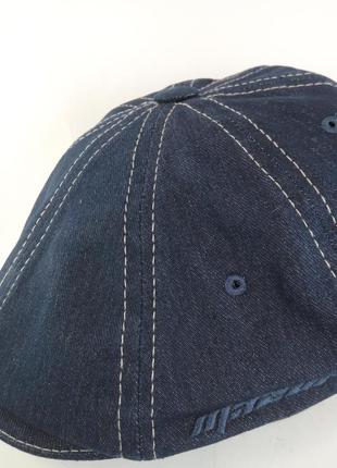 Джинсовая мужская кепка хулиганка восьмиклинка синяя весна лето большого размера5 фото