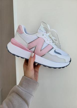 New balance white pink, кросівки жіночі білі нью баланс, женские кроссовки весна - лето