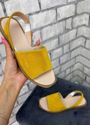 36-41 рр босоножки натуральная замша/кожа бежевый, черный, пудра, красный, голубой