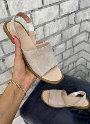 36-41 рр босоножки натуральная замша/кожа бежевый, черный, пудра, красный, голубой