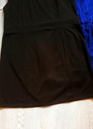 Черное фактурное платье с рукавами миди трапеция большой размер батал плюс сайз5 фото