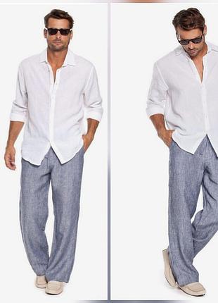 Фірмові стильні якісні натуральні брюки з льону.