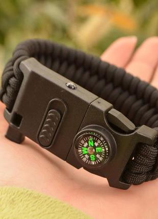 Браслет 8в1 с флагом плетения трилобит из паракорда кресало огниво свисток компас  фонарик + брелок в подарок3 фото