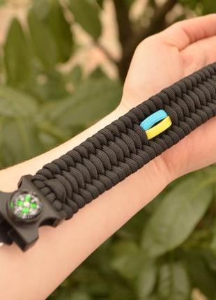 Браслет 8в1 с флагом плетения трилобит из паракорда кресало огниво свисток компас  фонарик + брелок в подарок2 фото