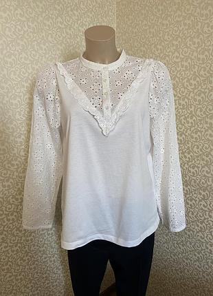 Біла комбінована блуза з прошвою holly&white lindex