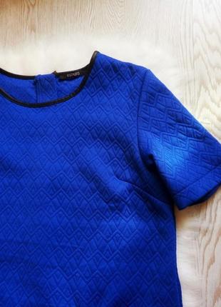 Синє електрик плаття з рукавами замками батал великий розмір ошатне тепле коротке2 фото