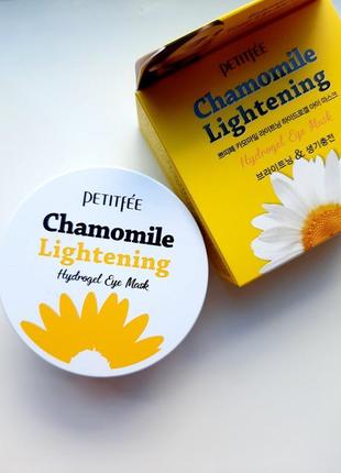 Petitfee chamomile lightening hydrogel eye mask освітлюючі патчі проти темних кіл з ромашкою3 фото