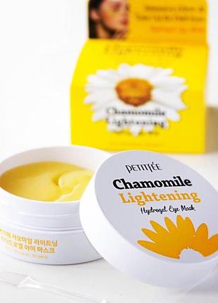 Petitfee chamomile lightening hydrogel eye mask освітлюючі патчі проти темних кіл з ромашкою1 фото