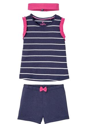 Літній комплект lupilu трійка майка&шорти& пов'язка