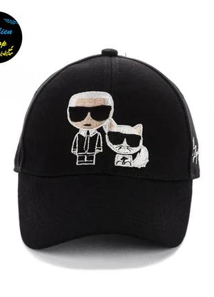 ● кепка бейсболка с вышивкой - karl lagerfeld / карл лагерфельд s/m черный ●2 фото