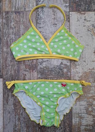 Детский купальник раздельный в горошек от adams для девочки 9-10 лет