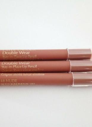 Олівець для губ double wear stay-in-place lip pencil 18 nude travel size*1 фото