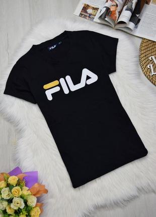 Футболка черная с лого fila