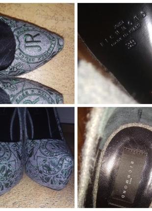 Дизайнерские войлочные туфли на шпильке с вышивкой john richmond, р.394 фото