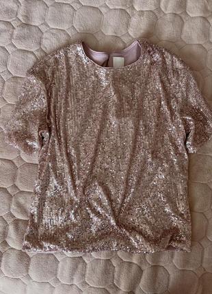 Блуза пайетки h&m размер xs-s