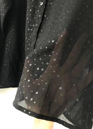 Черная шифоновая блуза со звездами5 фото