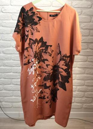 Стильна літня сукня з натуральної тканини (віскоза) з кишенями. элегантное летнее платье3 фото