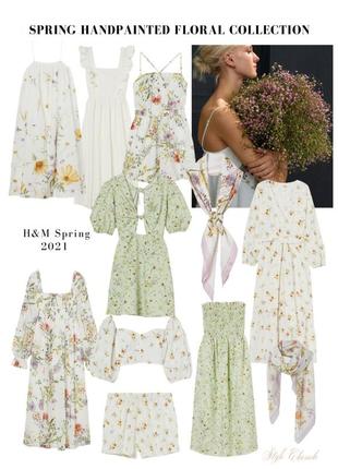 Хлопковое платье-бандо из цаеточной коллекции h&m wildflower collection, s,165/88 cm10 фото