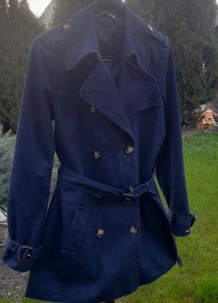 Темно- синій тренч/ плащ 2
