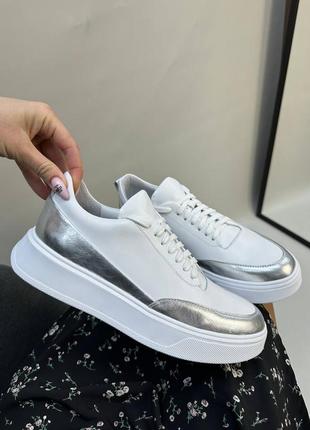 Екслюзивні кросівки з натуральної італійської шкіри та замші жіночі на платформі