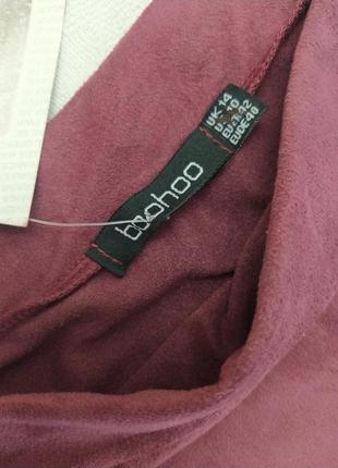 Юбка мини, новая, от boohoo, эластичная, под замш 5
