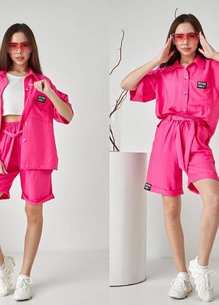 Летний костюм для девочки,топ+шорты+рубашка