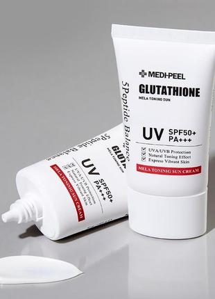 Medi-peel bio-intense glutathione mela toning sun cream тонізуючий сонцезахисний крем з відбілюючим1 фото