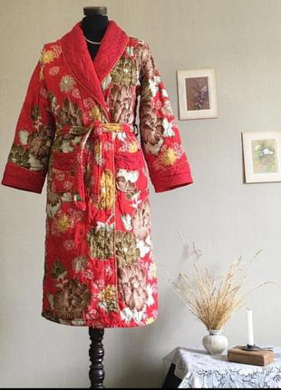 Стеганый шелковый халат ретро винтаж япония шелк1 фото