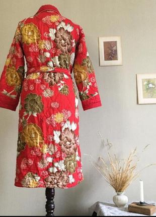 Стеганый шелковый халат ретро винтаж япония шелк3 фото